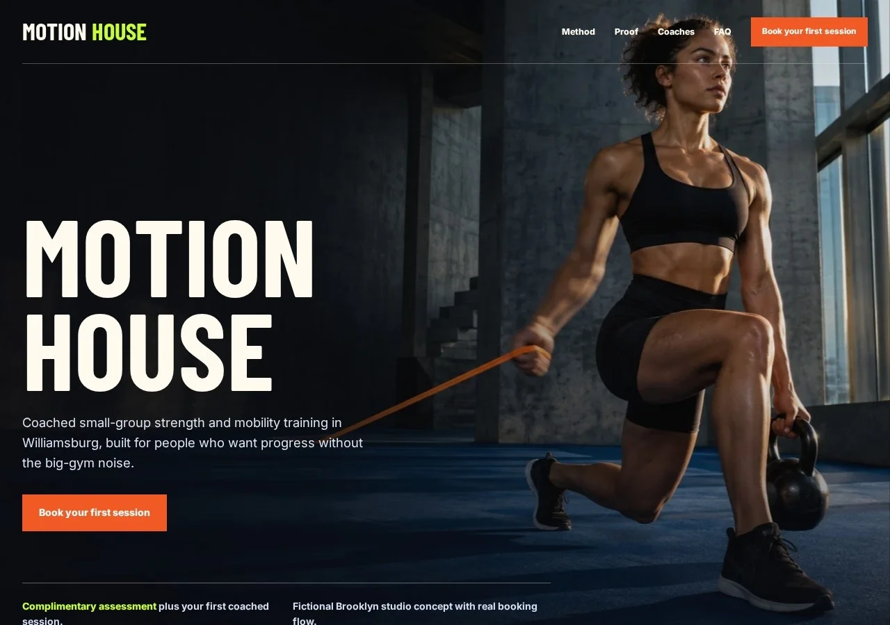 Captura de tela do projeto Motion House
