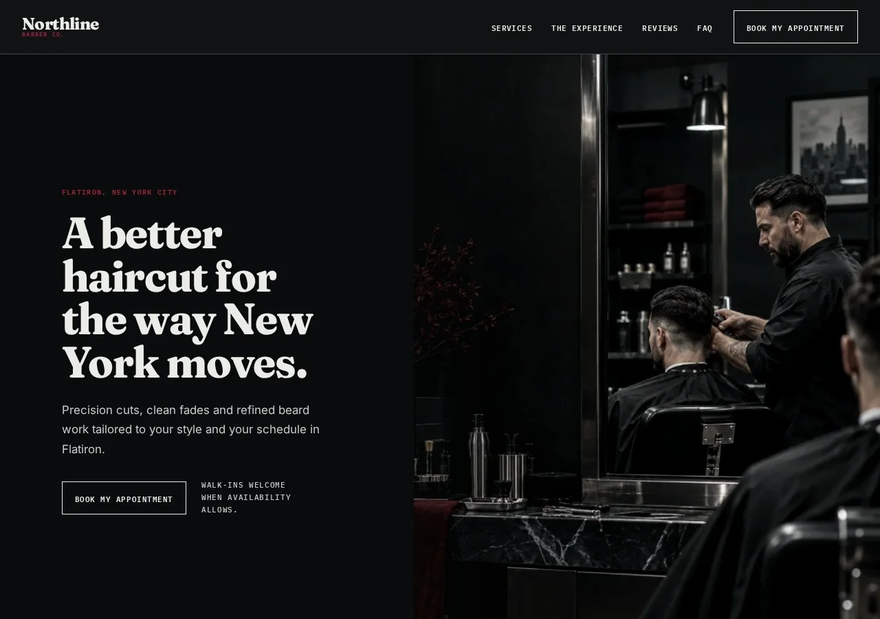 Captura de tela do projeto Northline Barber